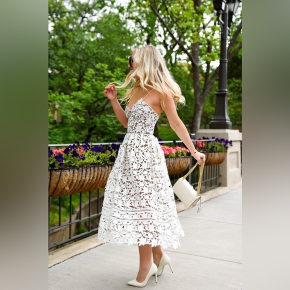 Self-Portrait Dresses & Skirts - Self Portrait New Azaelea Guipure Lace Midi Dress Size 6